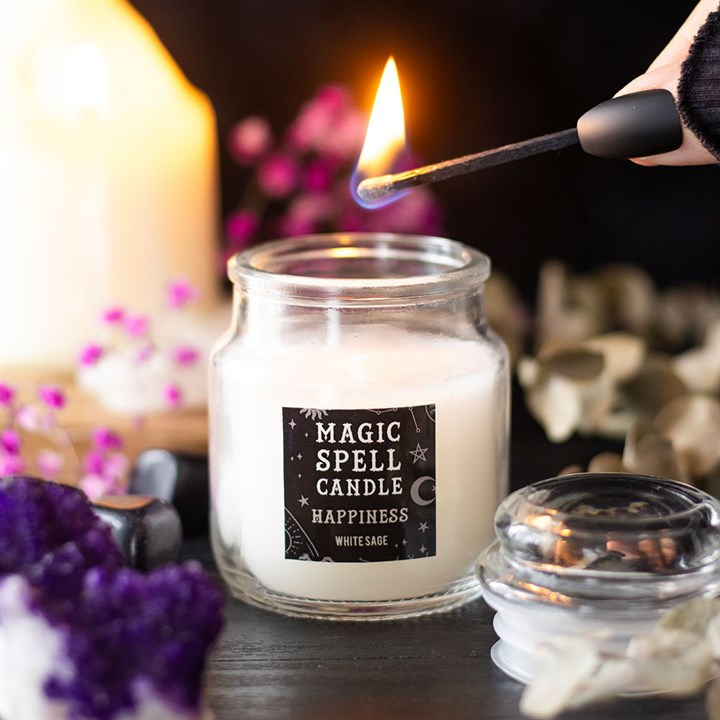 White Sage 'Happiness' Spell Candle Jar, image 1 of 4