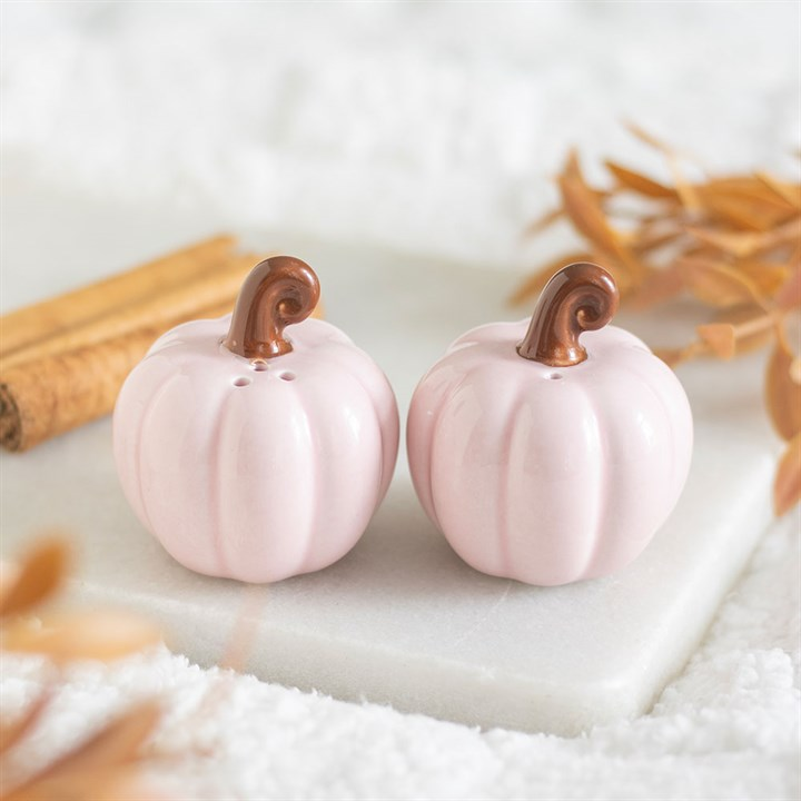 Pink Curly Pumpkin Salt and Pepper Shakers, image 2 of 4