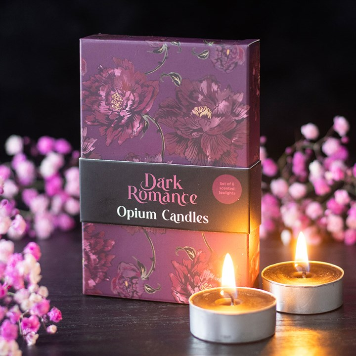 Set of 6 Dark Romance Opium Tealight Candles, image 2 of 6