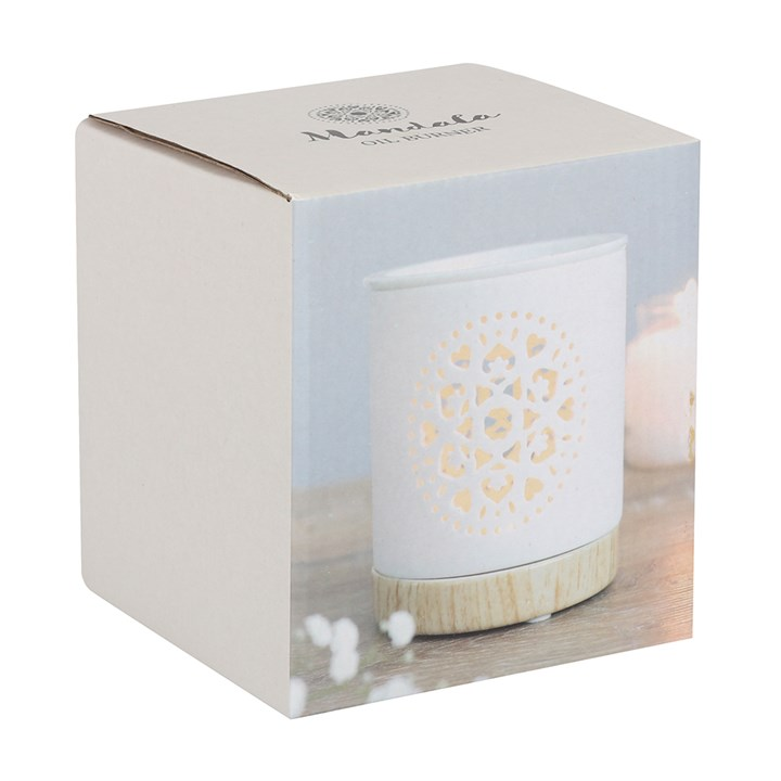 White Mandala Cut Out Oil Burner, image 4 of 4