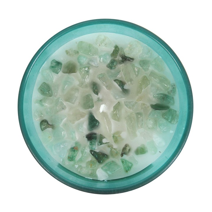 Heart Chakra Mint Crystal Chip Candle, image 2 of 5