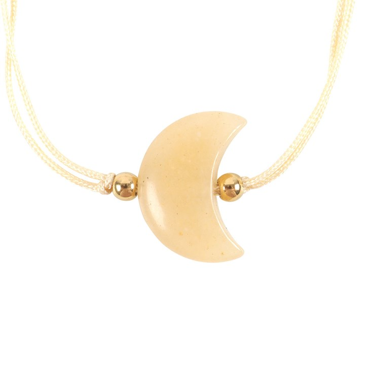 Be Brave Yellow Jade Crystal Moon Bracelet, image 4 of 6