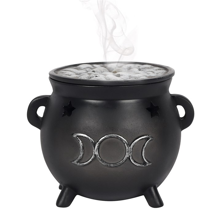 Triple Moon Cauldron Incense Cone Holder, image 2 of 4