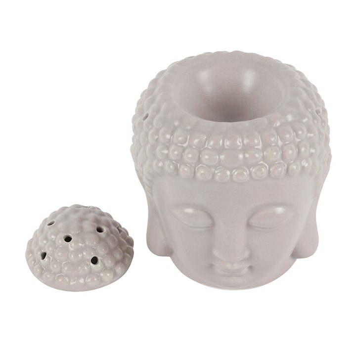 Small Grey Buddha Head Oil Burner, image 5 of 6