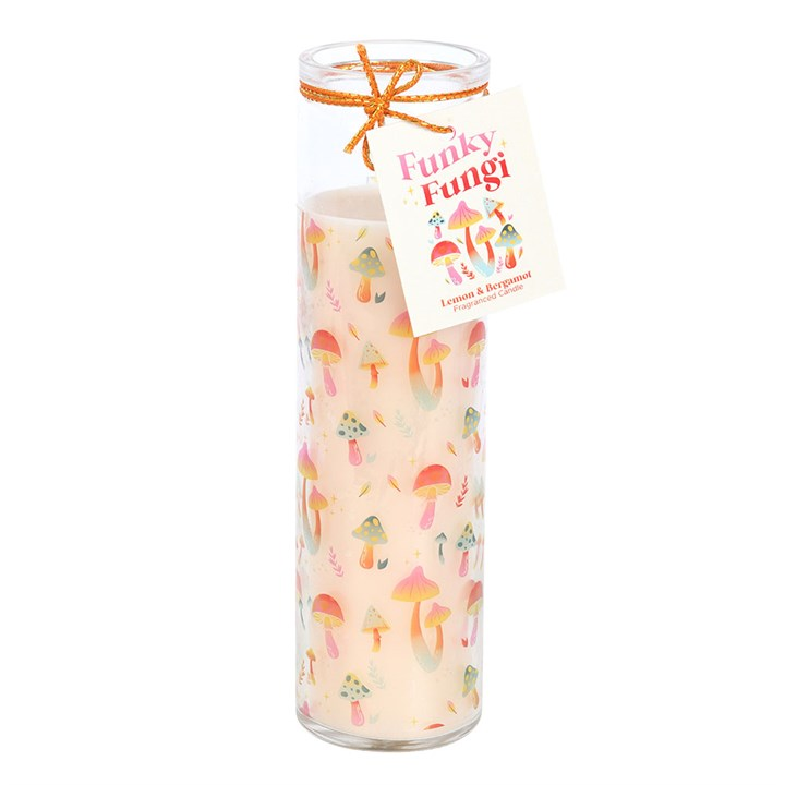 Funky Fungi Mushroom Print Tube Candle, image 2 of 3