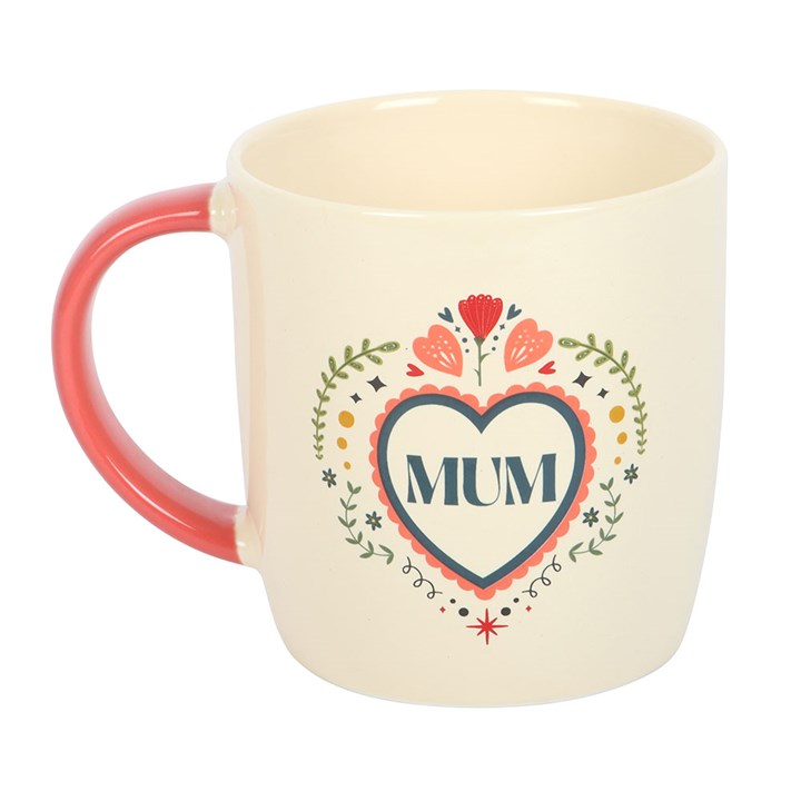 Mum Folk Heart Mug, image 2 of 5