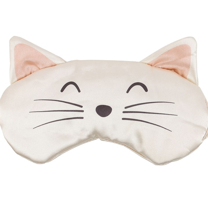 White Cat Face Satin Eye Mask, image 3 of 4