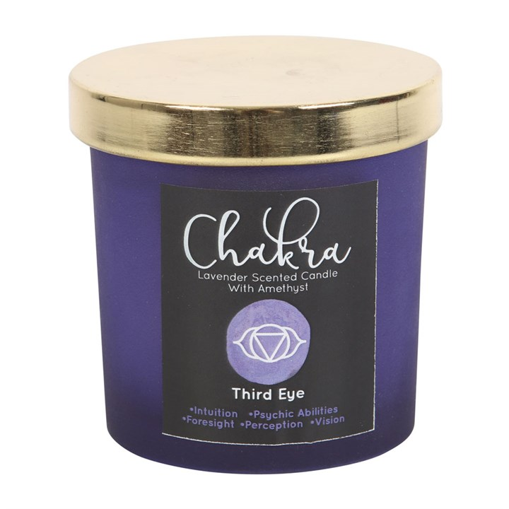 Third Eye Chakra Lavender Crystal Chip Candle, image 3 of 5