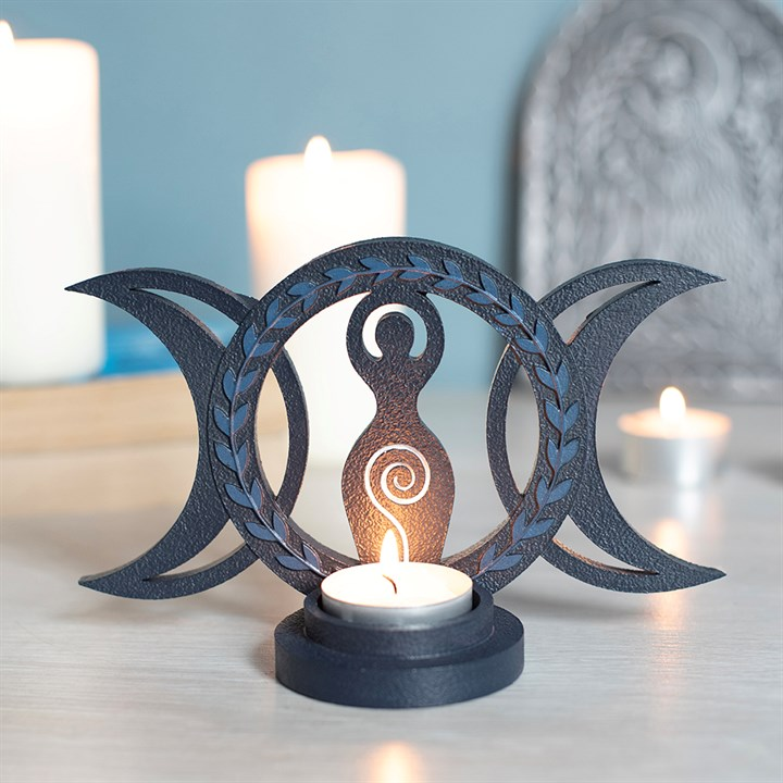 Triple Goddess Resin Tealight Holder, image 1 of 5