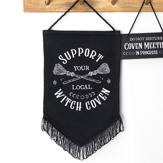 Support Your Local Witch Coven Hanging Fabric Banner, image 1 of 4