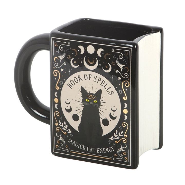 Black Cat Magick Book of Spells Book Shaped Mug, image 2 of 5