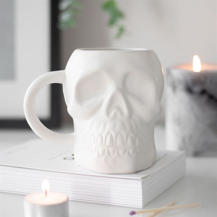 Matte White Skull Mug, image 1 of 5