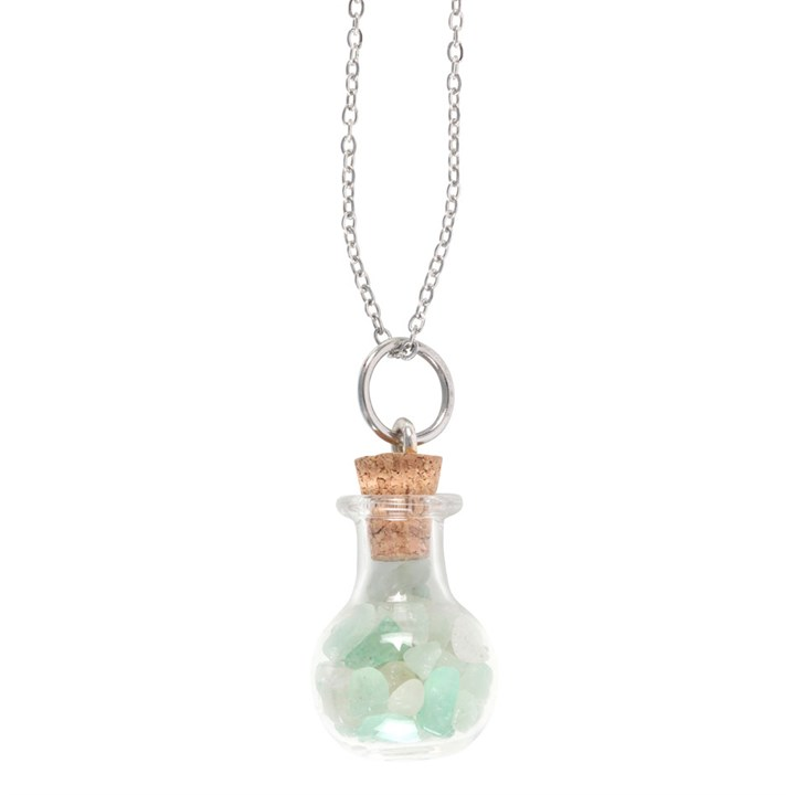 Luck Green Aventurine Crystal Chip Potion Bottle Necklace, image 3 of 6