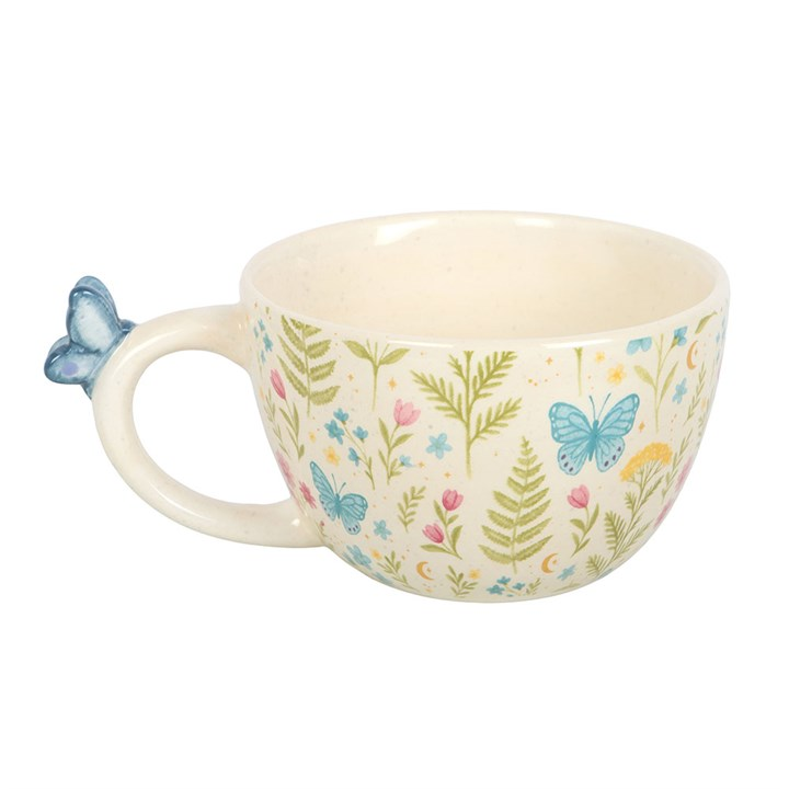Luna Bloom Floral Print Mug with Butterfly, image 3 of 7