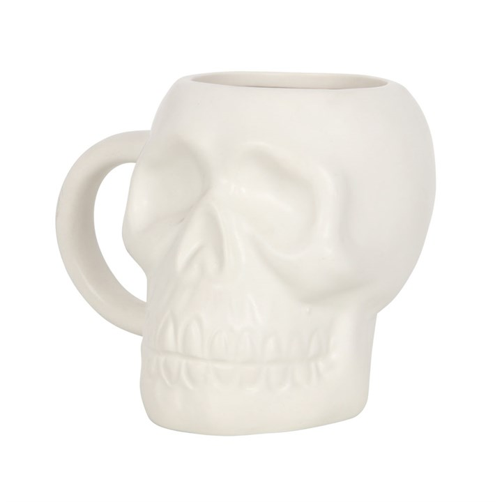 Matte White Skull Mug, image 3 of 5
