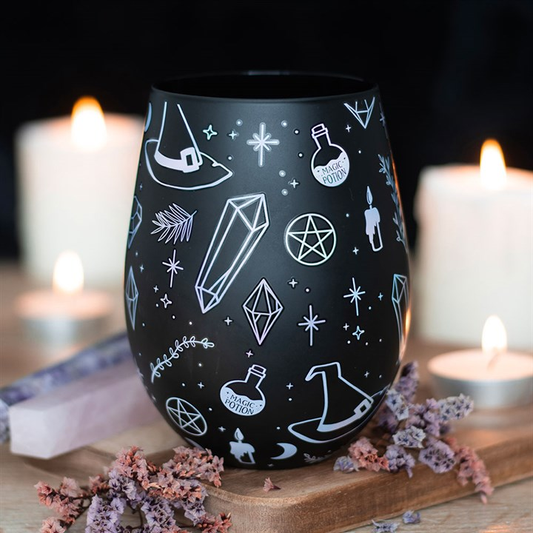 Crystal Witch Print Stemless Glass, image 1 of 5