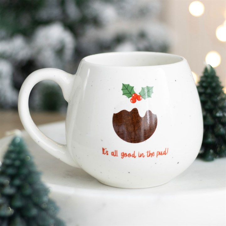 All Good in the Pud Rounded Christmas Mug, image 4 of 4