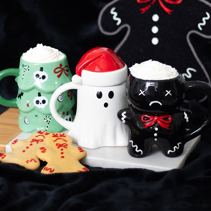 Ghost Shaped Mug with Santa Hat Lid, image 6 of 6