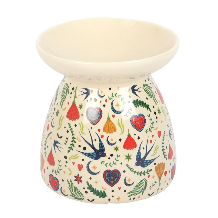 Cream Midnight Bloom Print Oil Burner, image 4 of 5