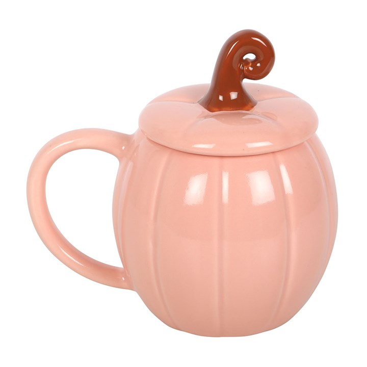 Pink Curly Pumpkin Lidded Mug, image 3 of 6