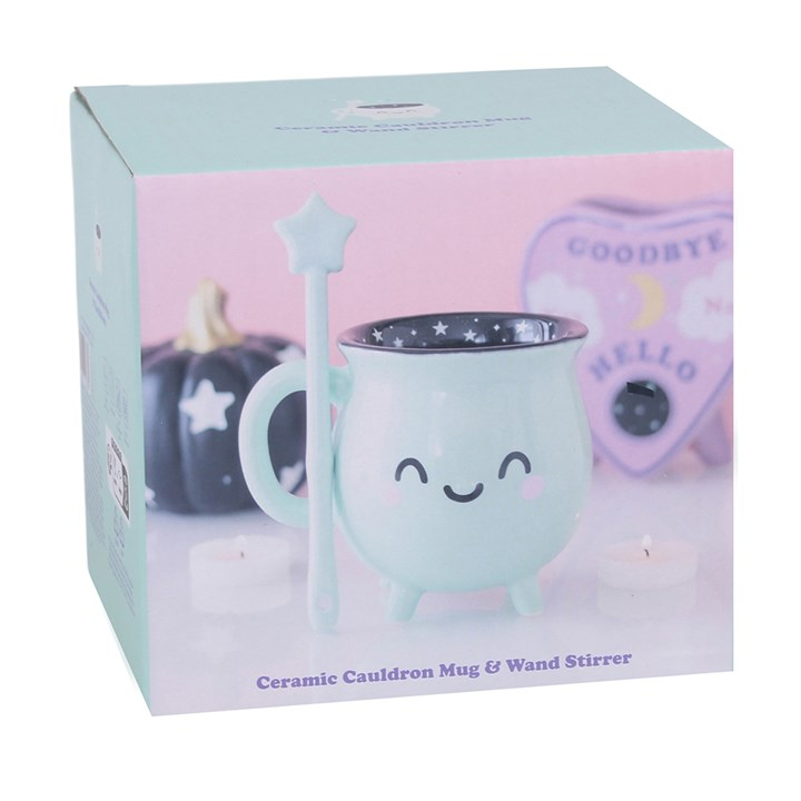 Mint Green Cauldron Mug with Wand Stirrer, image 7 of 7
