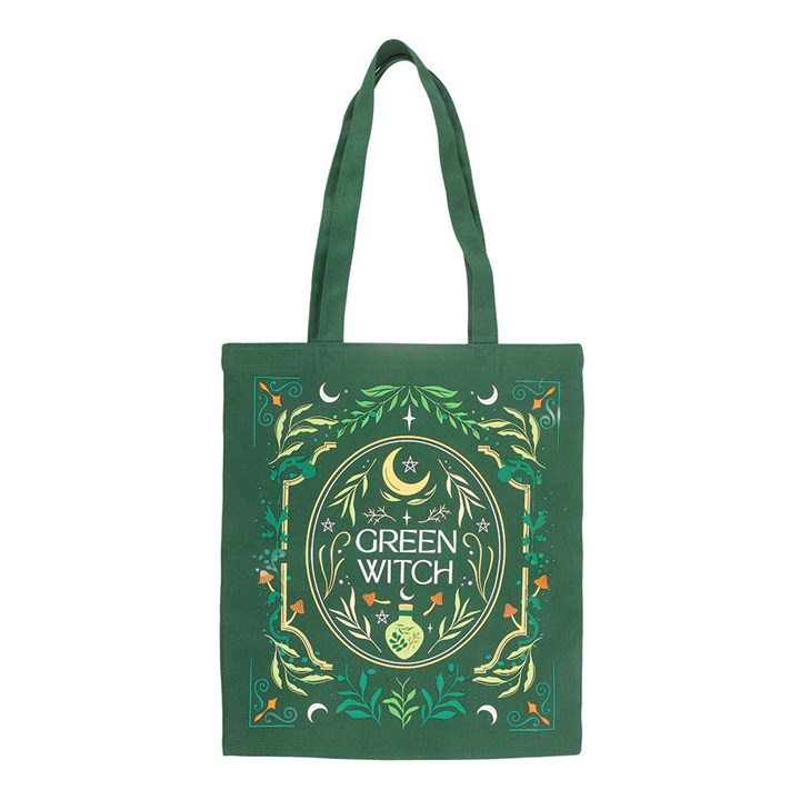 Green Witch Tote Bag, image 3 of 6
