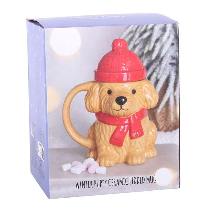 Winter Puppy Lidded Mug, image 7 of 7