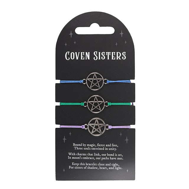 Set of 3 Coven Sisters Pentagram Bracelets, image 2 of 4