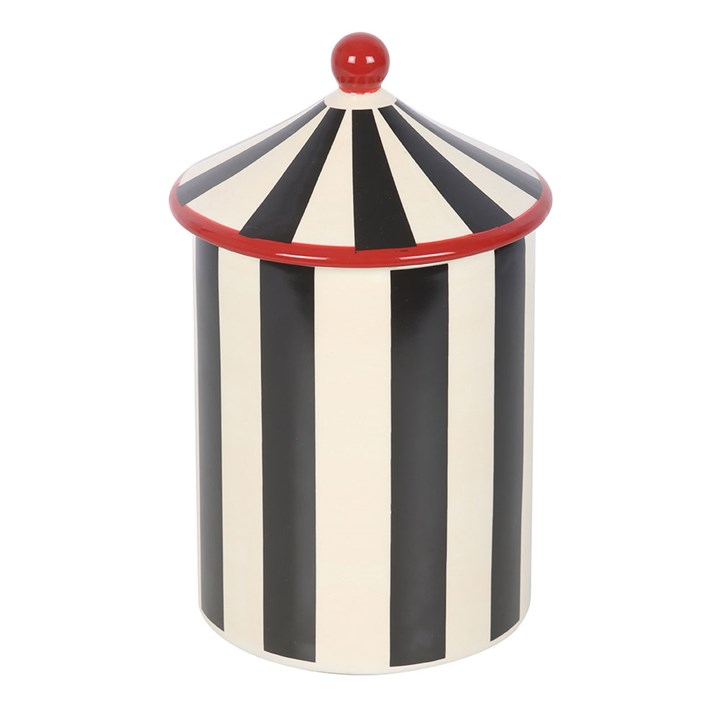 Black Striped Circus Tent Storage Jar, image 4 of 6