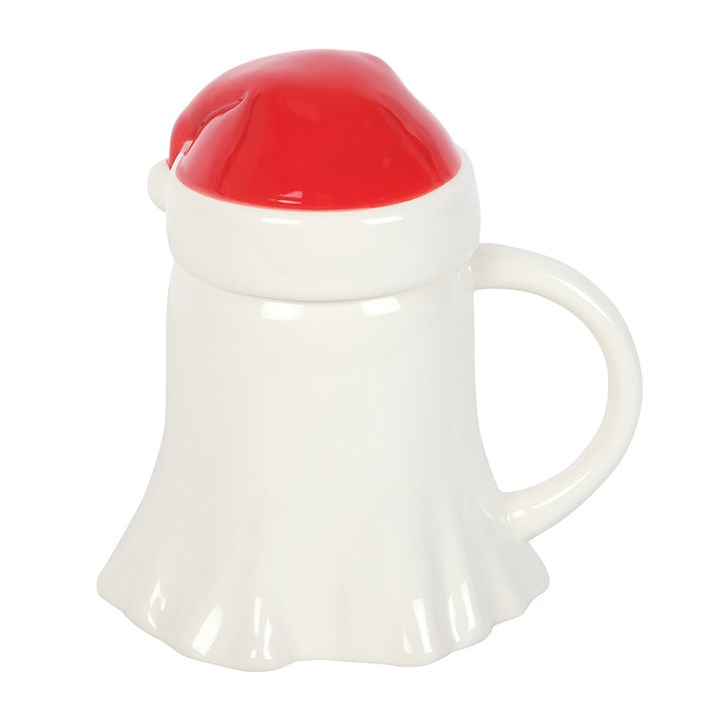 Ghost Shaped Mug with Santa Hat Lid, image 5 of 6