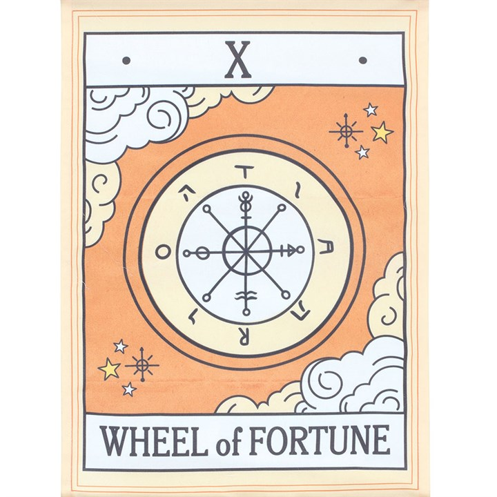 The Wheel of Fortune Vintage Tarot Wall Hanging, image 3 of 4