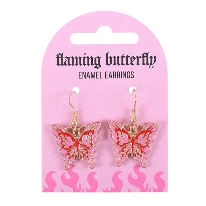 Flaming Butterfly Earrings, image 2 of 5