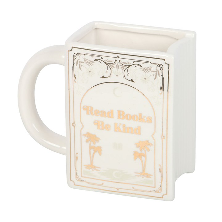 Read Books Be Kind White Book Shaped Mug, image 2 of 5