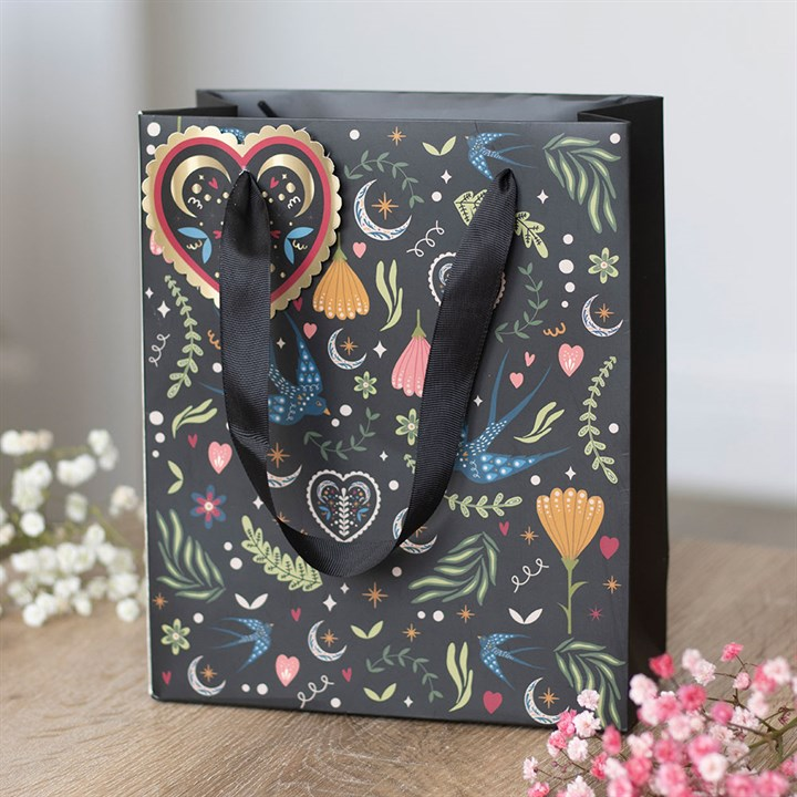 Medium Black Midnight Bloom Print Giftbag, image 1 of 5