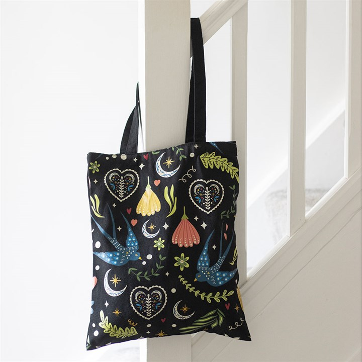 Midnight Bloom Polycotton Tote Bag, image 1 of 5