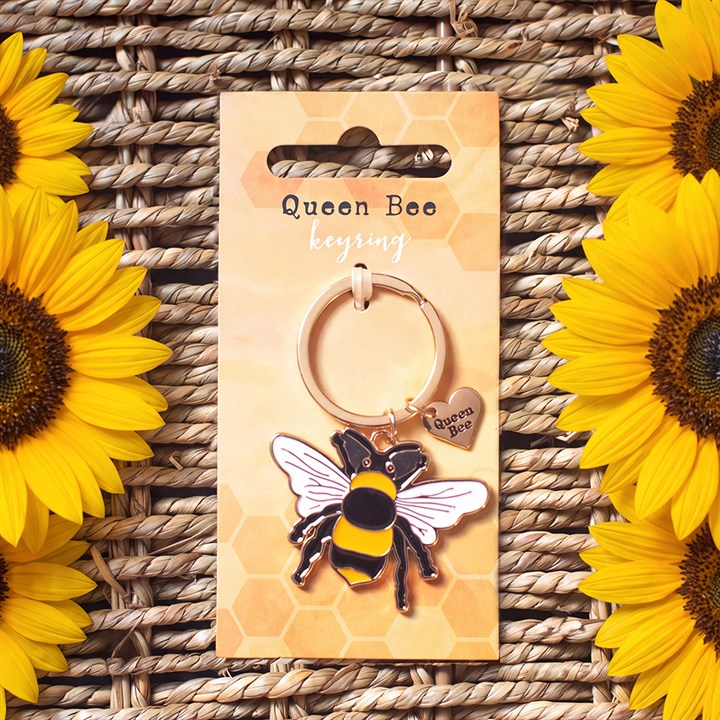 Queen Bee Enamel Keyring, image 1 of 2