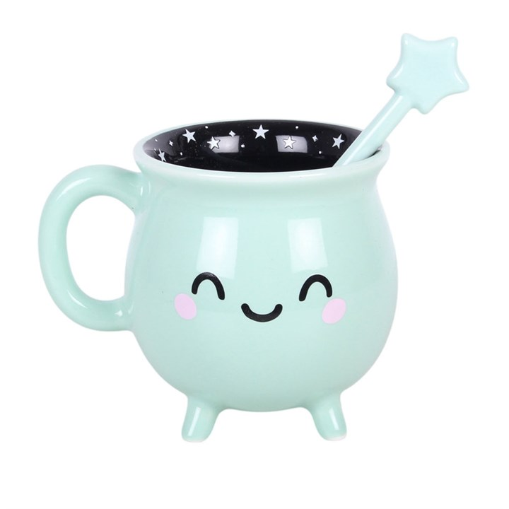 Mint Green Cauldron Mug with Wand Stirrer, image 3 of 7