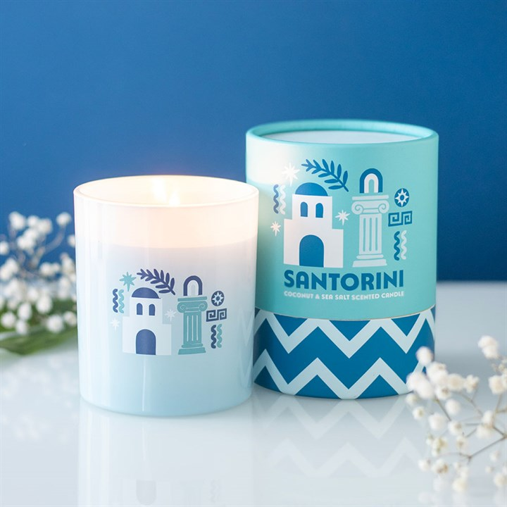 Santorini Coconut & Sea Salt Scented Candle, image 1 of 6