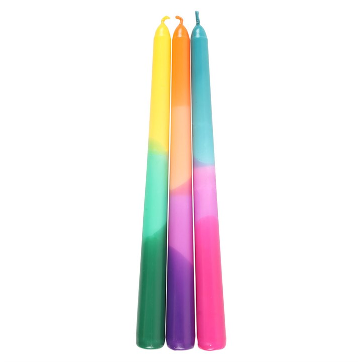 Set of 3 Dipped Aura Energy Taper Candles, image 3 of 4