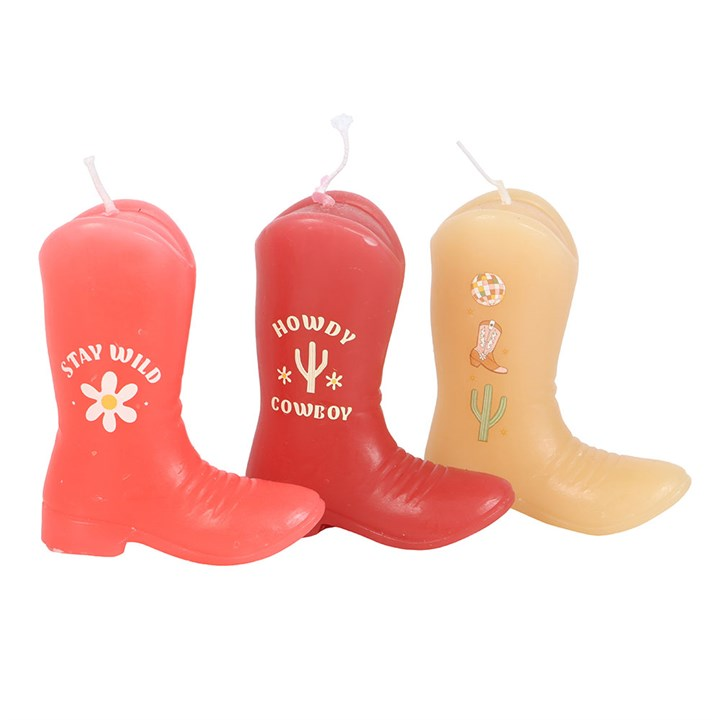 Set of 3 Cowboy Boot Candles, image 2 of 4