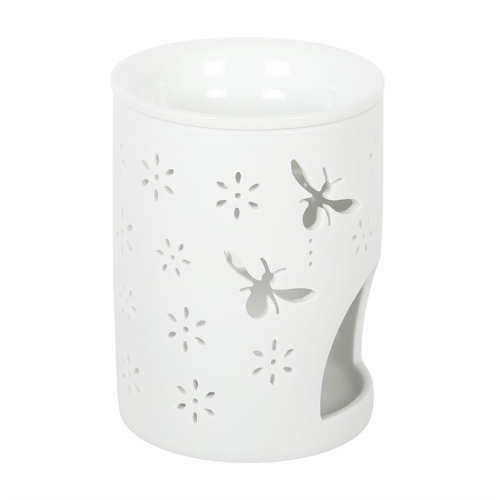 White Bee and Flower Cut Out Oil Burner and Wax Warmer, image 4 of 5