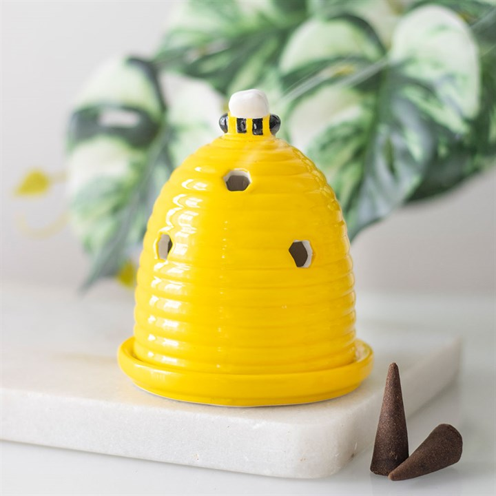 Yellow Beehive Incense Cone Holder, image 1 of 5