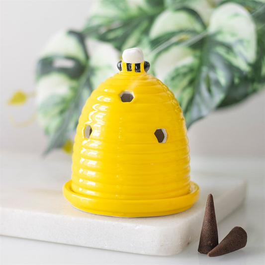 Yellow Beehive Incense Cone Holder, image 1 of 5
