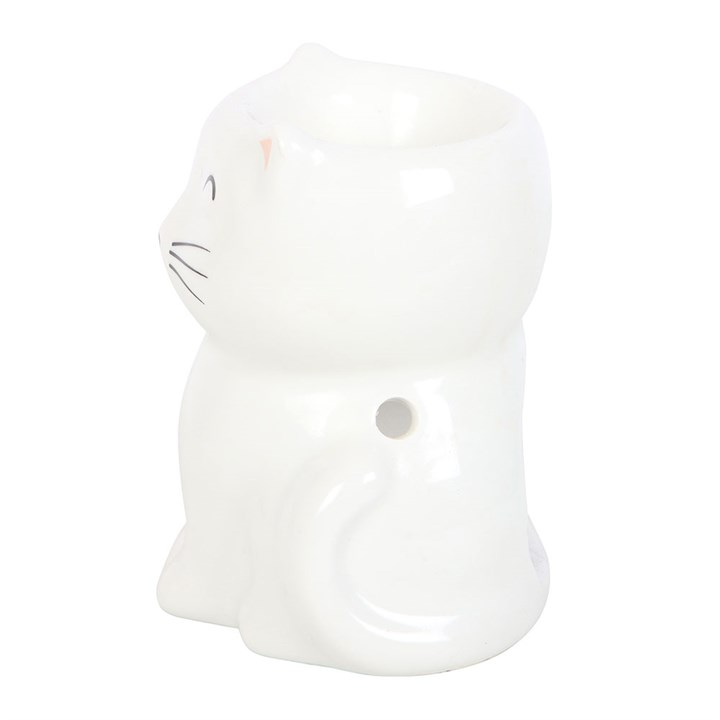 White Happy Cat Oil Burner, image 3 of 5