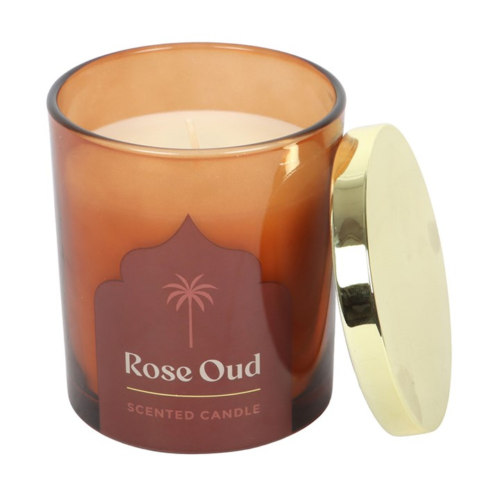 Arabian Nights Rose Oud Scented Candle, image 4 of 6