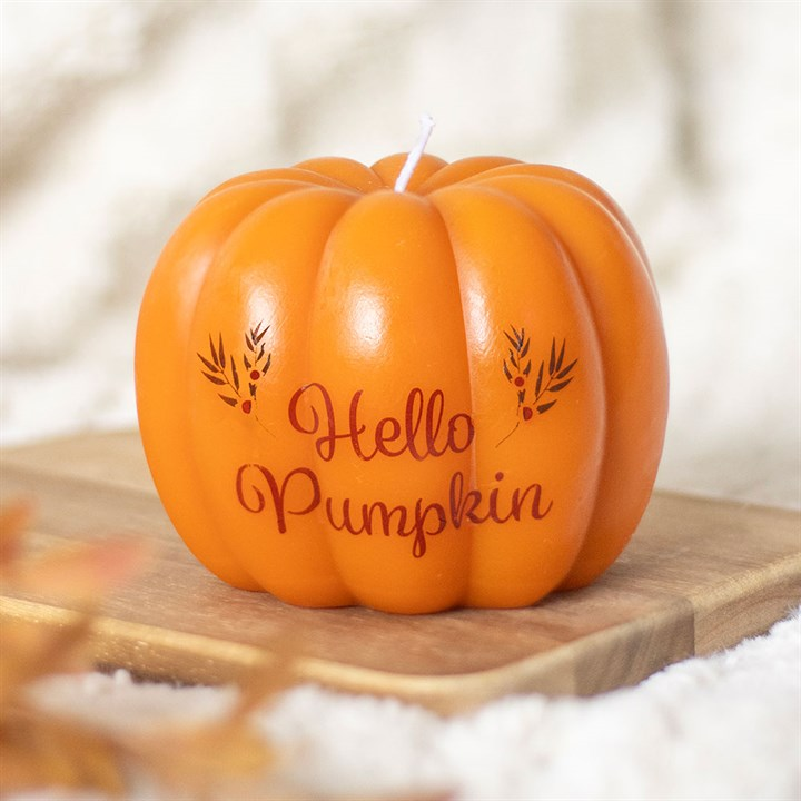 Hello Pumpkin Shaped Candle, image 1 of 4