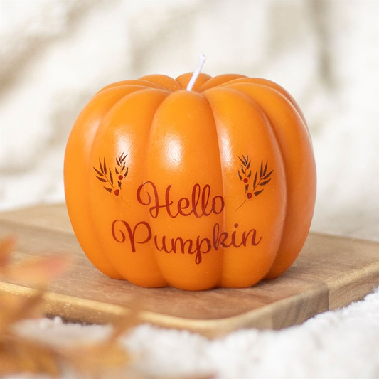 Hello Pumpkin Shaped Candle, image 1 of 4