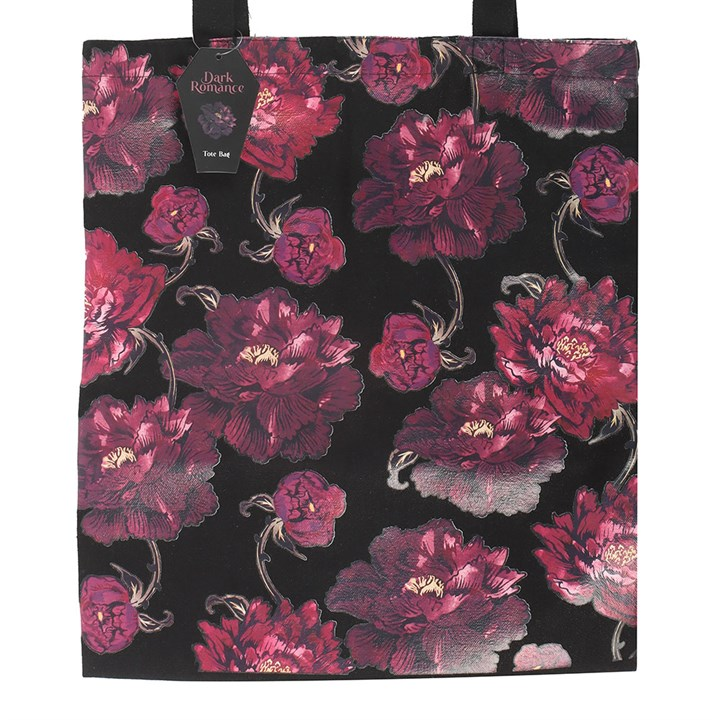 Dark Romance Floral Print Tote Bag, image 3 of 4