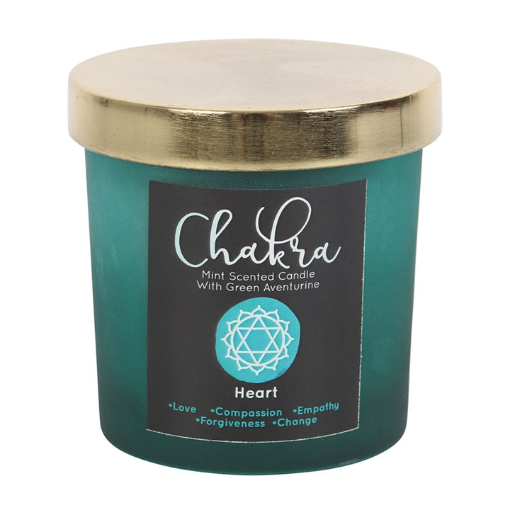 Heart Chakra Mint Crystal Chip Candle, image 3 of 5