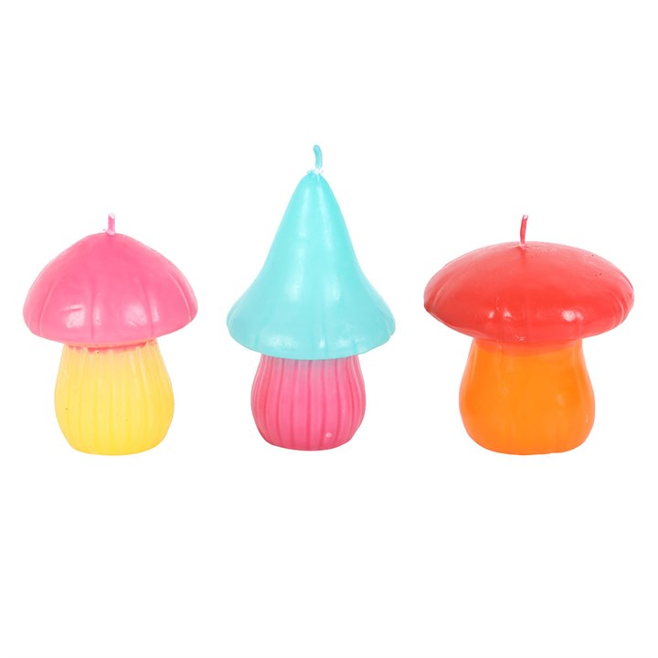Set of 3 Mushroom Shaped Candles, image 2 of 4